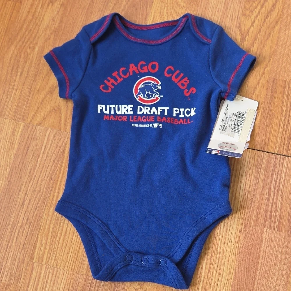 MLB Chicago Cubs NWT 6M Future Draft Pick Baseball Baby Fan 100% Cotton